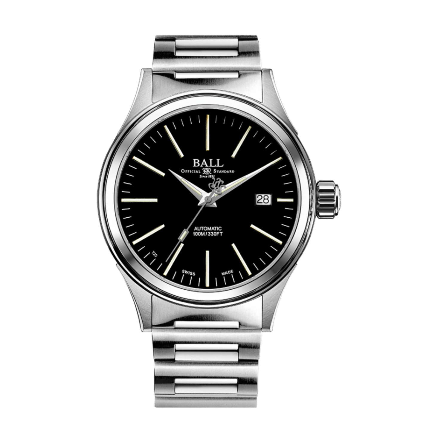 BALL Fireman Enterprise Stainless Steel Black Dial Automatic Watch 40mm