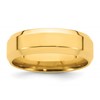 14k Yellow Gold 7mm Beveled Edge Comfort Fit Wedding Band Size 11.5