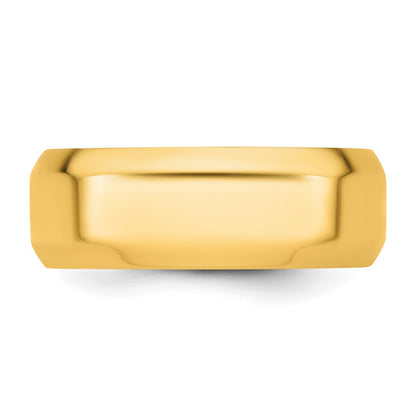 14k Yellow Gold Beveled Edge Comfort Fit Wedding Band, Size 4.5 - Image 2