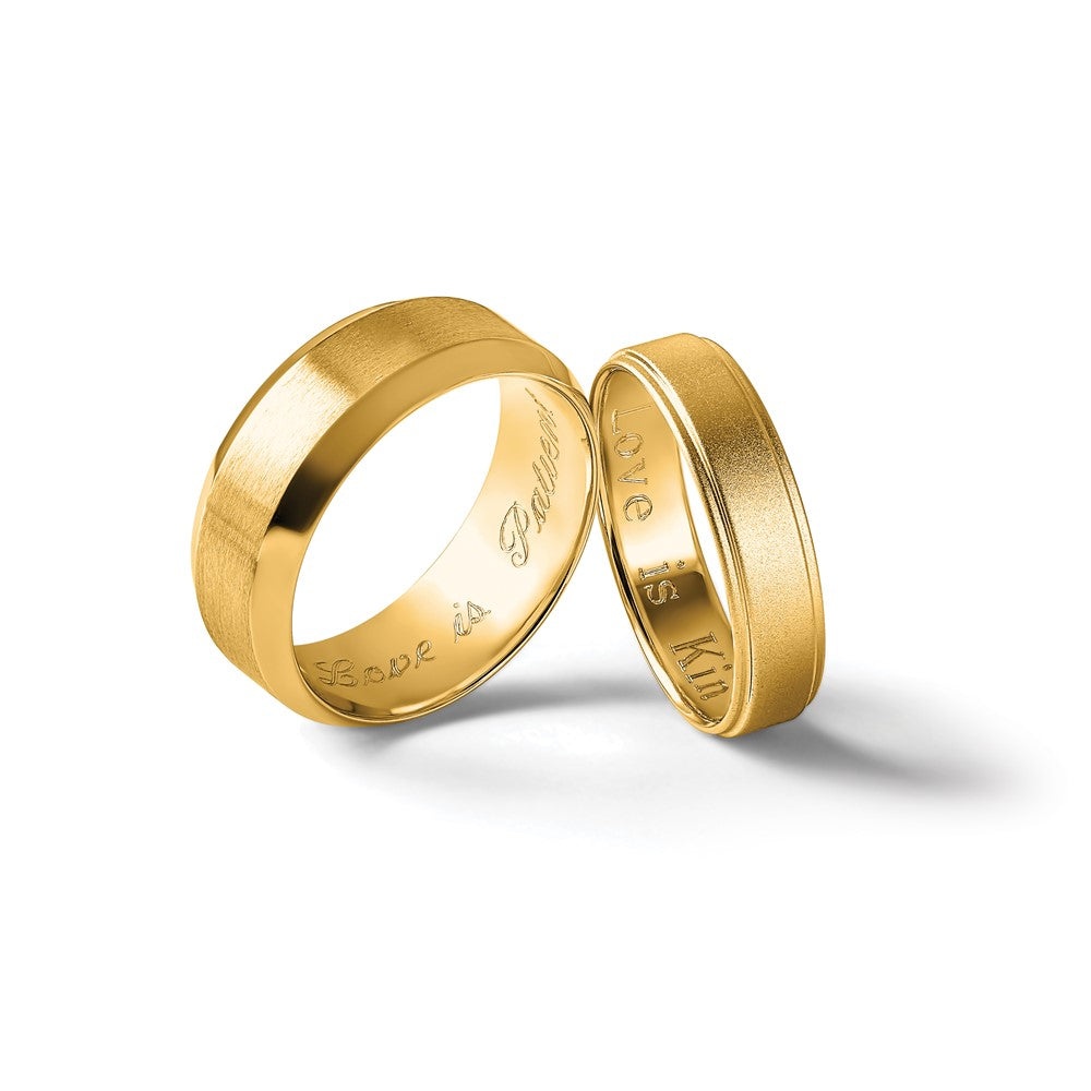 14k Yellow Gold Beveled Edge Comfort Fit Wedding Band Size 11 - Image 7