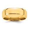 14k Yellow Gold 8mm Beveled Edge Comfort Fit Wedding Band Size 5.5