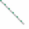 14k White Gold Complete Diamond and Round Emerald 7 inch Bracelet
