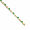 14k Complete Diamond and Round Emerald 7 inch Bracelet
