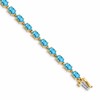 14k Complete 6x4mm Oval Swiss Blue Topaz 7 inch Bracelet