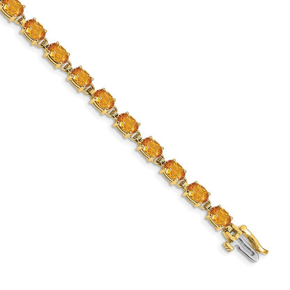 14k Complete 6x4mm Oval Citrine 7 inch Bracelet - View 1