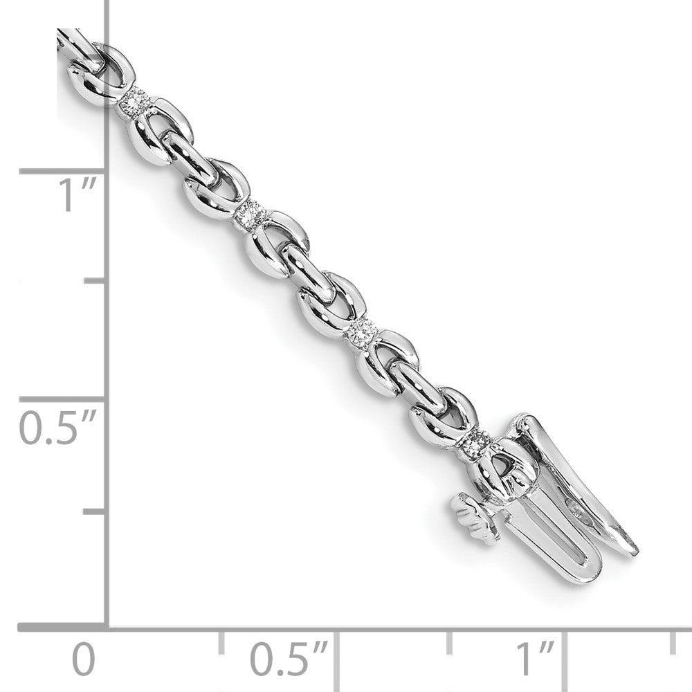 14k White Gold Complete 1/3 carat Diamond Link 7 inch Bracelet