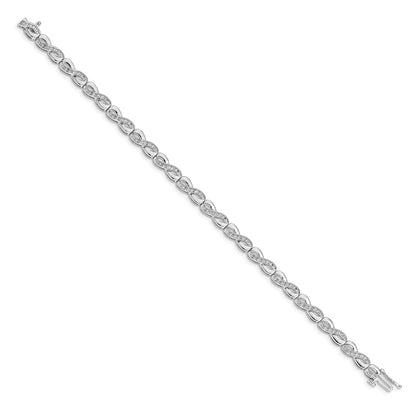 14k White Gold Complete 1/2 carat Diamond Infinity Link 7.5 inch Bracelet - View 2