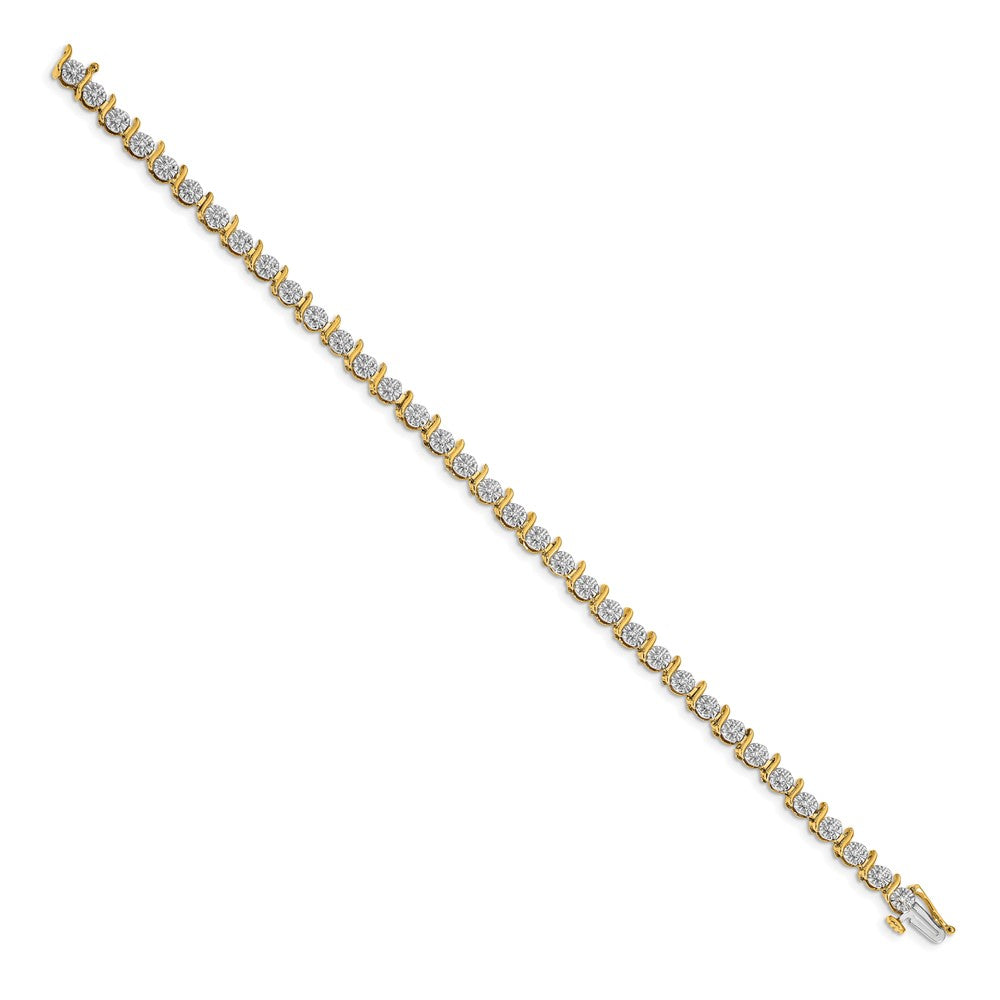 14k Complete 3/8 carat Diamond S-link 7 inch Tennis Bracelet - View 2