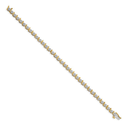 14k Complete 3/8 carat Diamond S-link 7 inch Tennis Bracelet - View 2