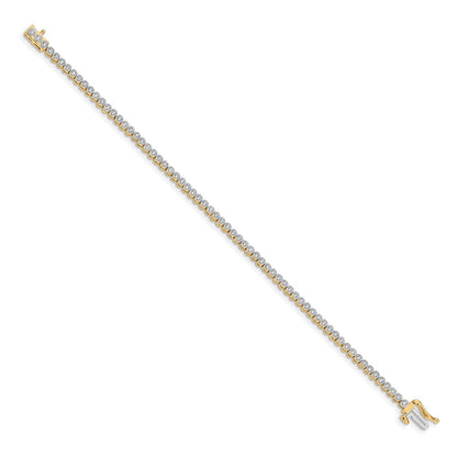 14k Complete 1/2 carat Diamond Illusion Setting 7 inch Tennis Bracelet - View 2