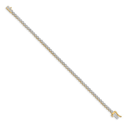 14k Complete 1 carat Diamond Illusion Setting 7 inch Tennis Bracelet - View 2