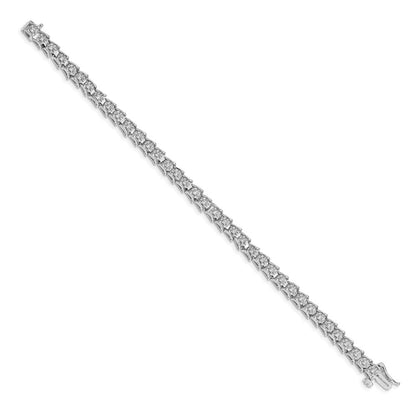 14k White Gold Complete 5/8 carat Diamond Illusion Setting 7 inch Tennis Bracelet - View 2