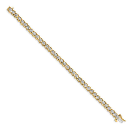 14k Complete 5/8 carat Diamond Illusion Setting 7 inch Tennis Bracelet - View 2