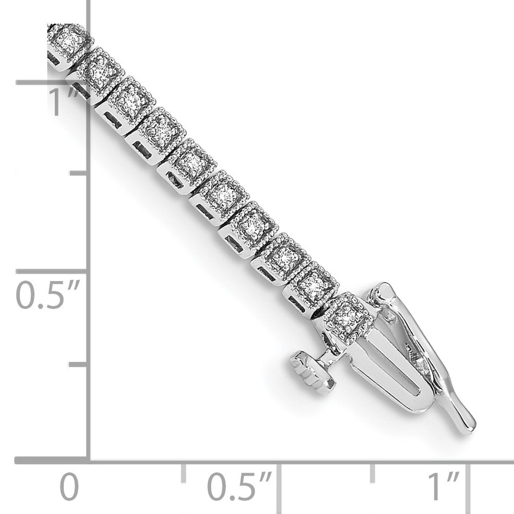 14k White Gold Complete 1/2 carat Diamond 7 inch Tennis Bracelet - View 3