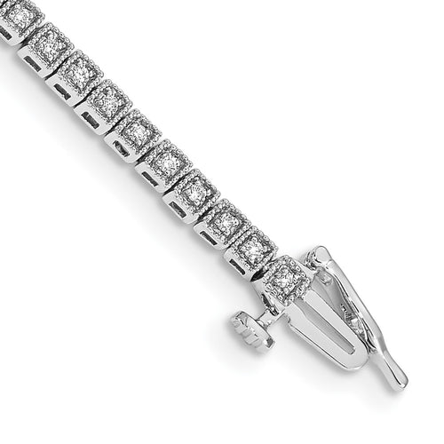 14k White Gold Complete 1/2 carat Diamond 7 inch Tennis Bracelet