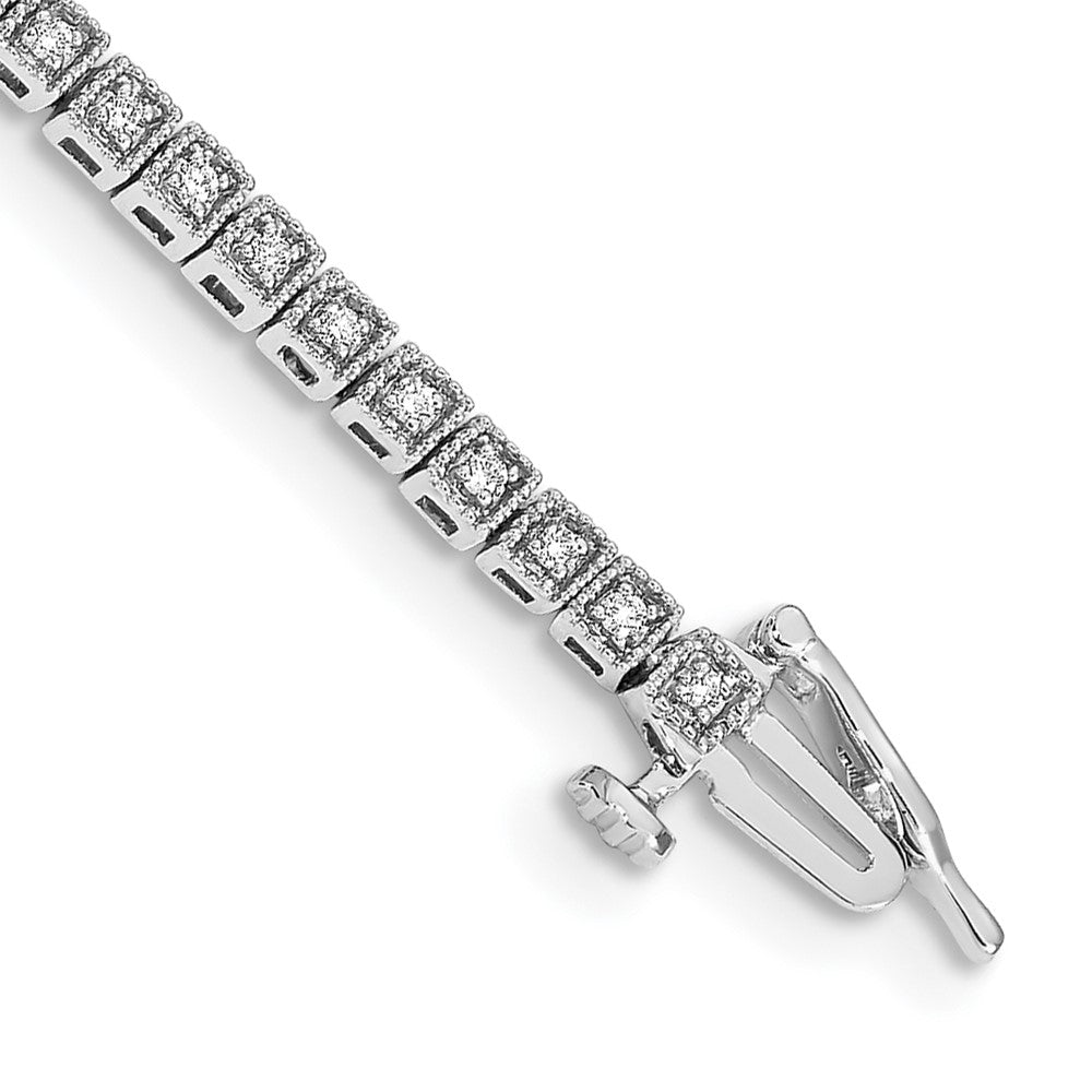 14k White Gold Complete 1/2 carat Diamond 7 inch Tennis Bracelet - View 1