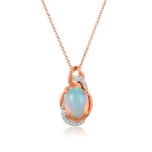 Le Vian Necklace (18 inches, adjustable) in Two-Tone featuring Diamonds, Opal.