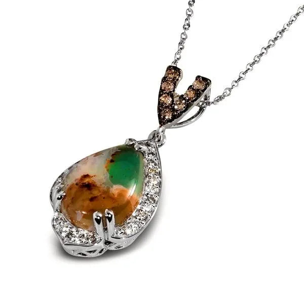 Le Vian Necklace (18 inches, adjustable) in White Gold featuring Chocolate Diamonds, Nude Diamonds.