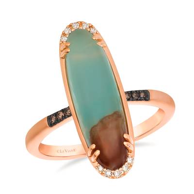 Le Vian 14k Strawberry Gold Peacock Aquaprase, Nude Diamonds & Chocolate Diamonds Ring BVVJ2RAC