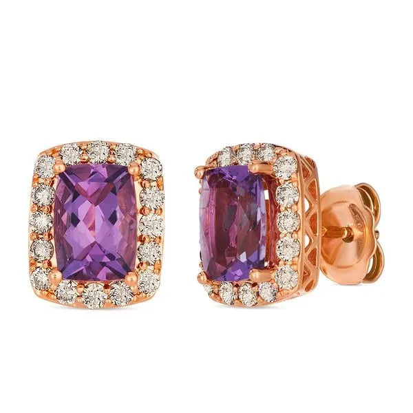 Le Vian Earrings featuring Amethyst, Nude Diamonds. These earrings offer total weight 1.62 ctw.