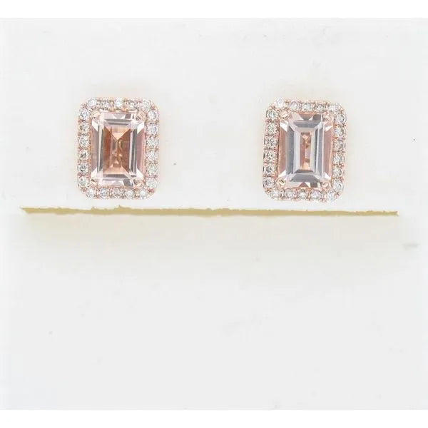 Le Vian Earrings with Radiant Morganite, Nude Diamonds. These earrings offer total weight 1.33 ctw.