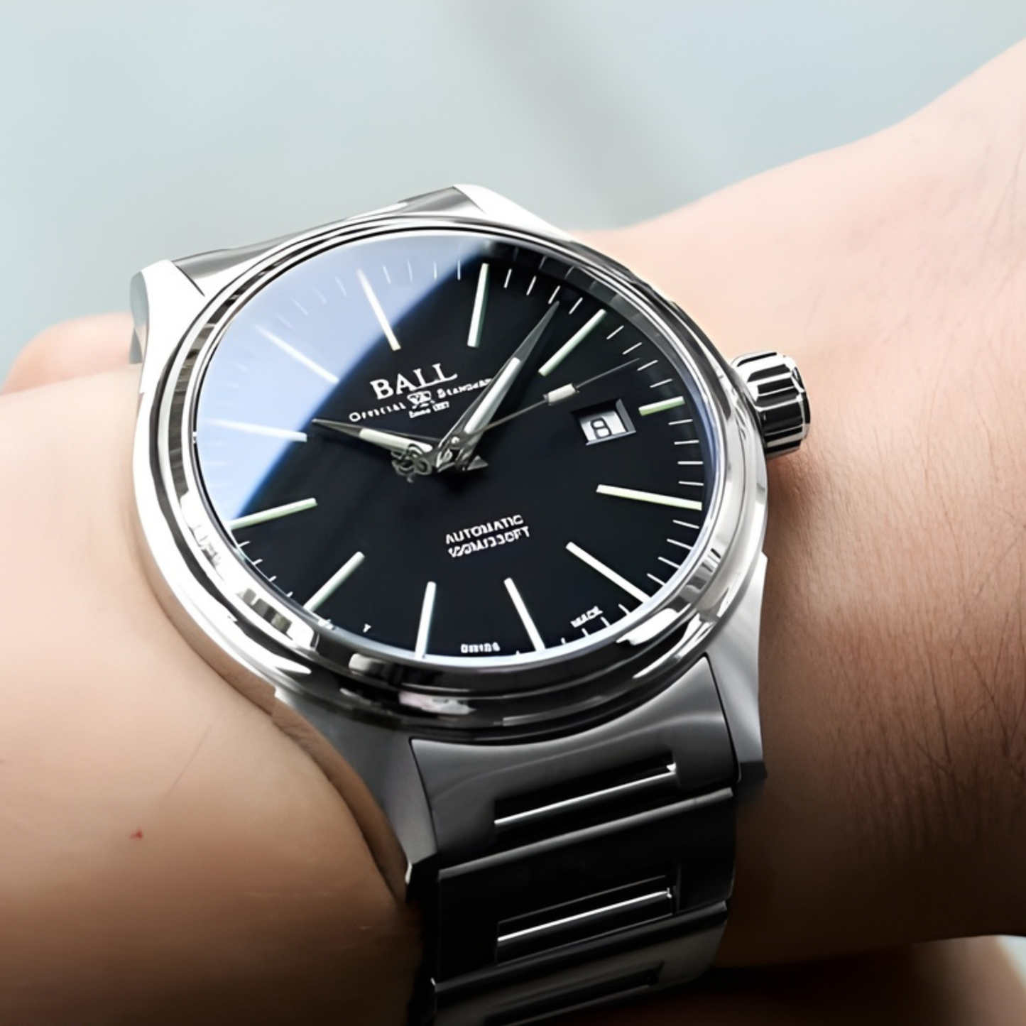 BALL Fireman Enterprise Stainless Steel Black Dial Automatic Watch 40mm