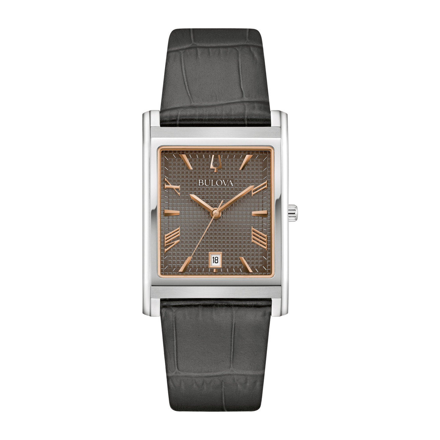 Bulova Classic Leather Strap Grey Dial Watch 29 mm