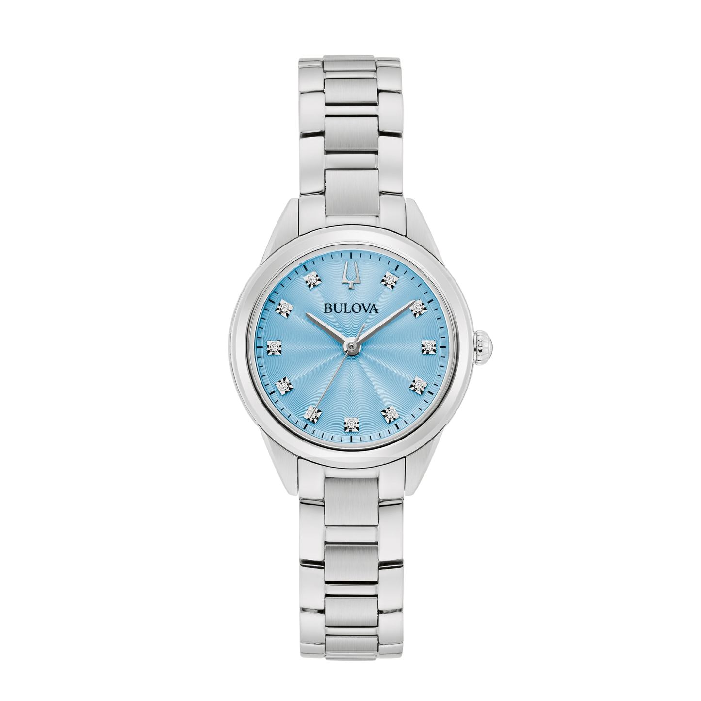Bulova Classic Sutton Silver Stainless Steel Blue Dial Watch 28 mm