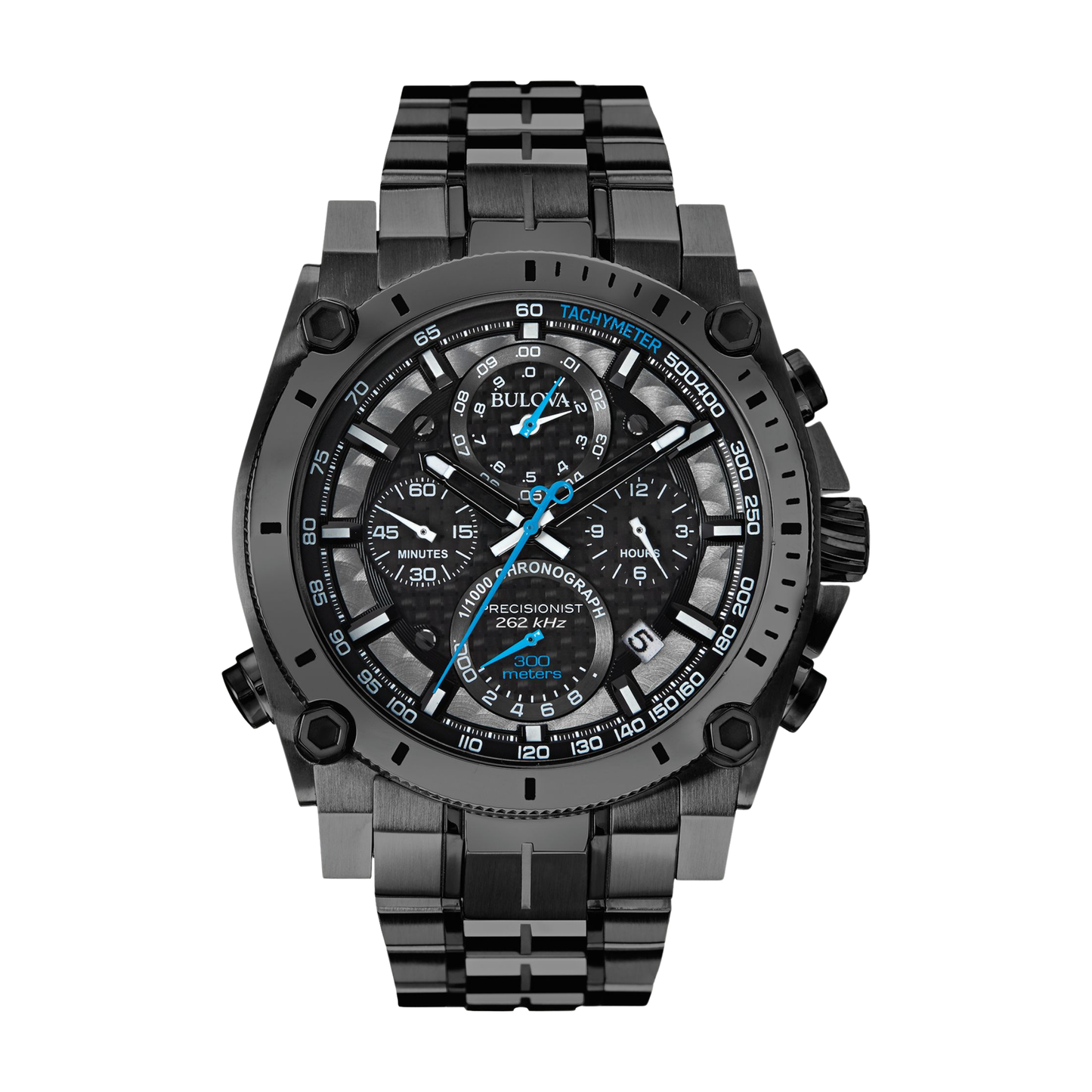 Bulova Icon Chronograph Grey Stainless Steel Black Dial Watch 46.5 mm