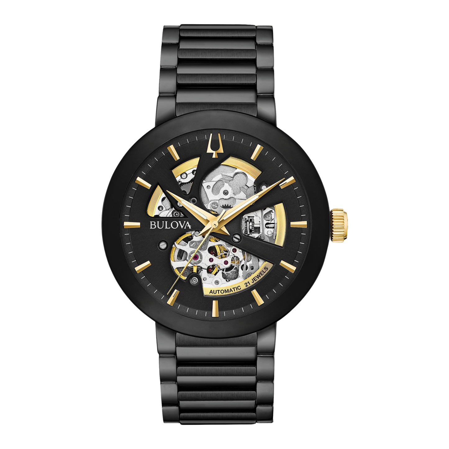 Bulova Futuro Modern Automatic Watch, Stainless Steel, Black Dial, 42 mm