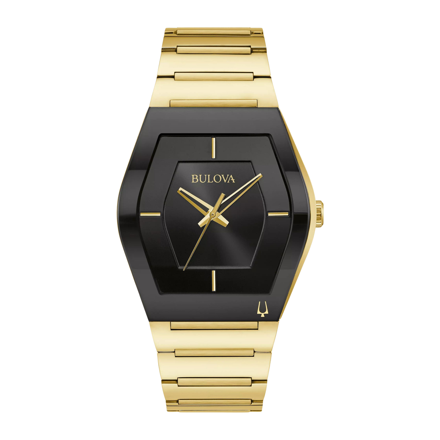 Bulova Gemini Modern Watch, Stainless Steel, Black Dial, 40 mm