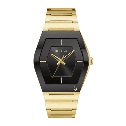 Bulova Gemini Modern Watch, Stainless Steel, Black Dial, 40 mm