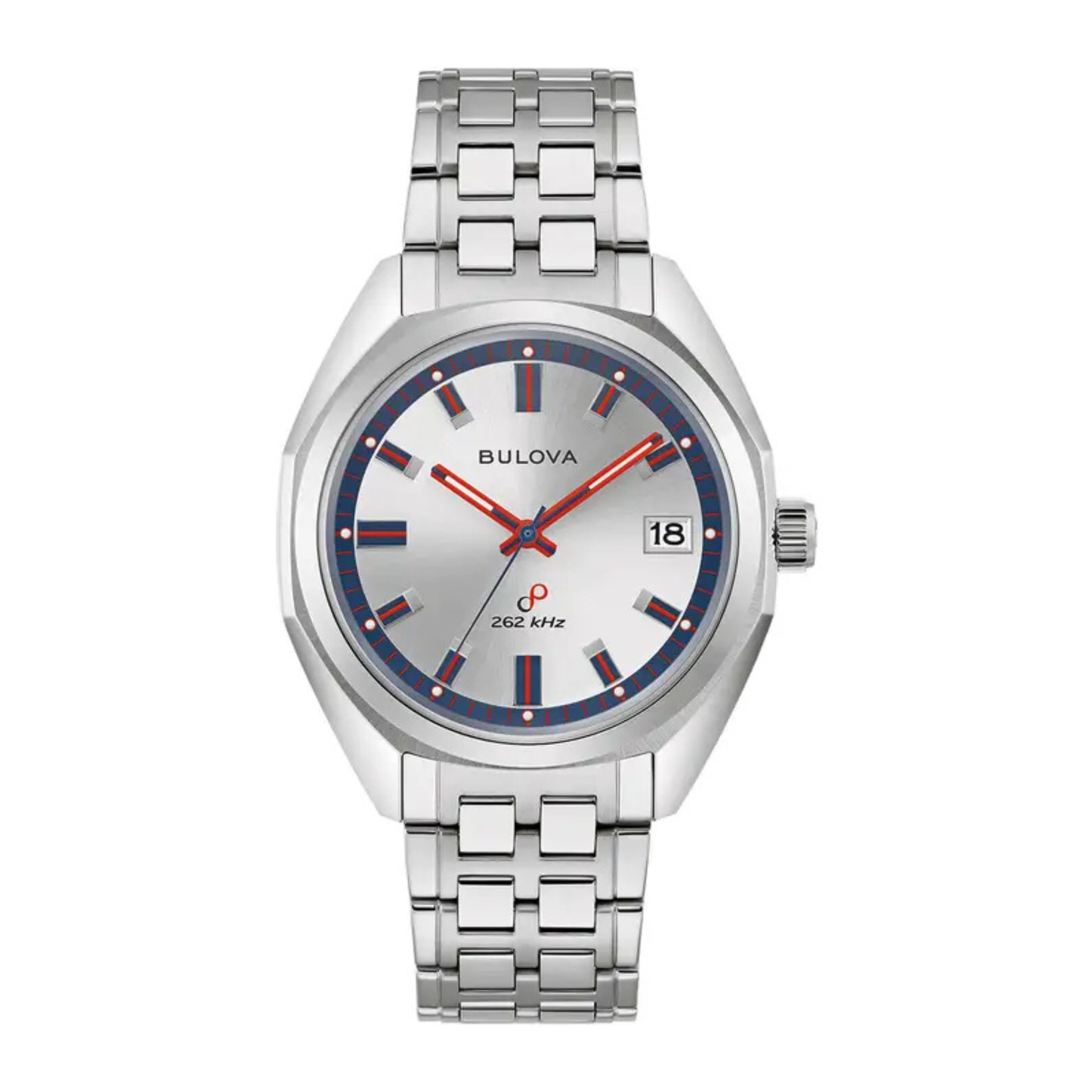 Bulova Jet Star Watch, Stainless Steel, Silver Tone Dial, 40 mm