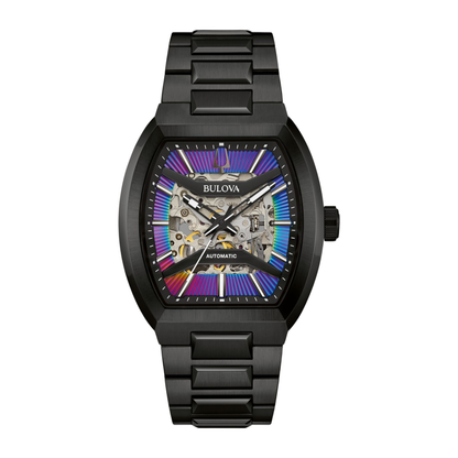 Bulova Maquina Skeleton Black Stainless Steel Automatic Watch 40 mm