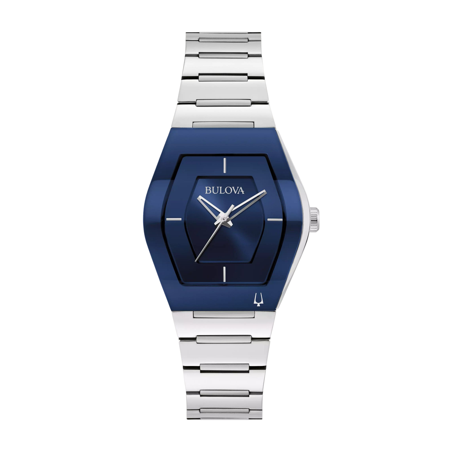 Bulova Modern Gemini Silver Stainless Steel Blue Dial Watch 30 mm