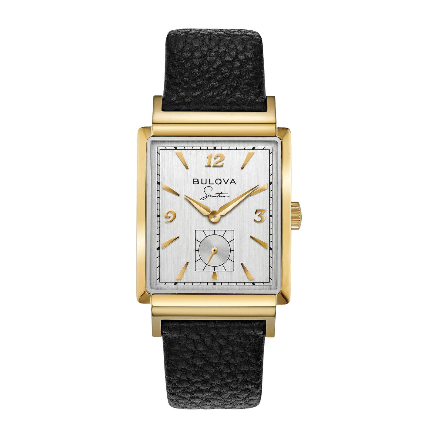 Bulova My Way Frank Sinatra Watch, Leather-Strap, Silver-tone Dial, 29.5 mm