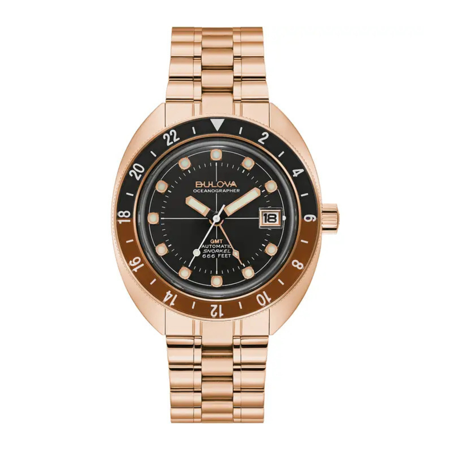 Bulova Oceanographer GMT Watch, Stainless Steel, Black Dial, 41 mm