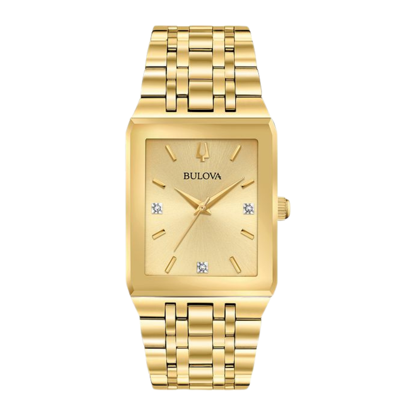 Bulova Quadra Modern Watch, Stainless Steel, Champagne-gold Dial, 30.75 mm