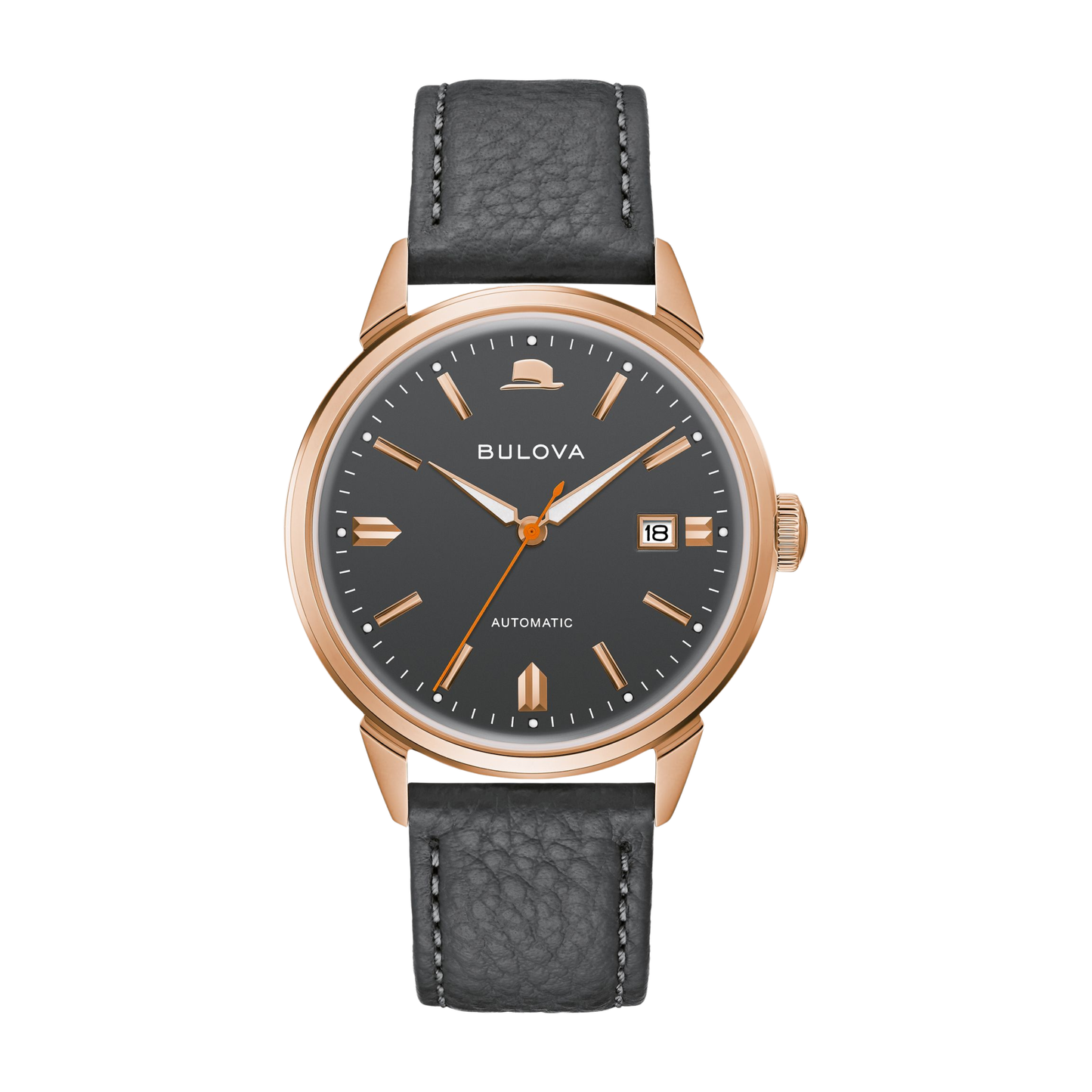 Bulova Summer Wind Frank Sinatra Leather Strap Grey Dial Automatic Watch 40 mm