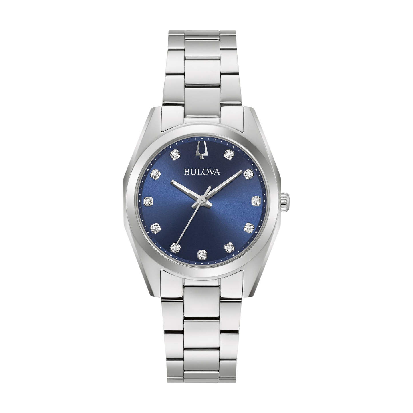 Bulova Surveyor Silver Stainless Steel Blue Dial Watch 31 mm