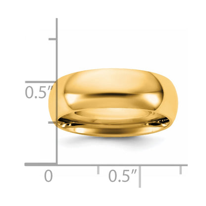 14K Yellow Gold 6.5mm Comfort Fit Band, Size 13.5 - Image 4