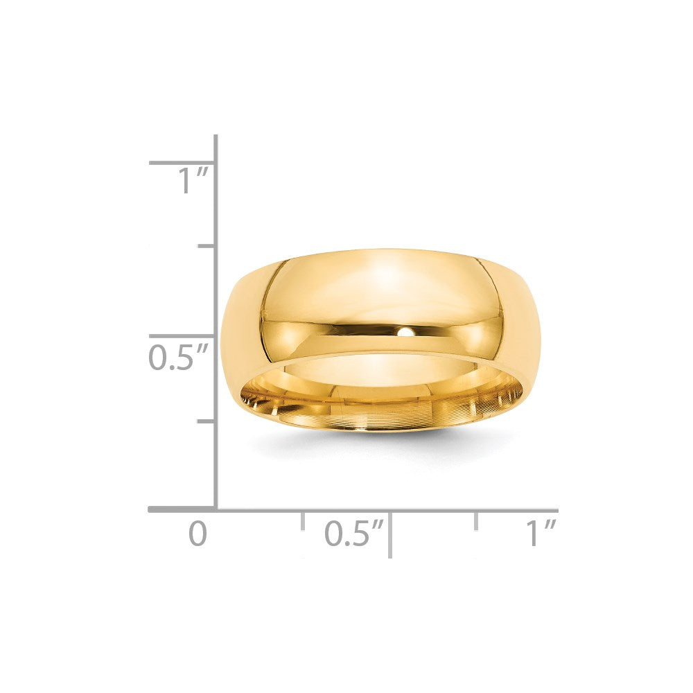 14k Yellow Gold Comfort Fit Wedding Band in 8mm, Size 12 - Image 3