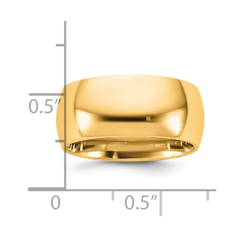 14K Yellow Gold Comfort Fit Band, 9mm, Size 11.5 - Image 4