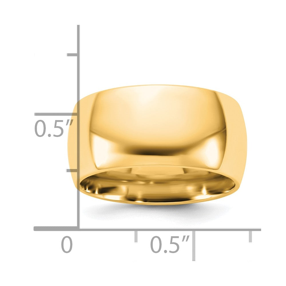 14K Yellow Gold 10mm Comfort Fit Wedding Band, Size 13.5 - Image 4