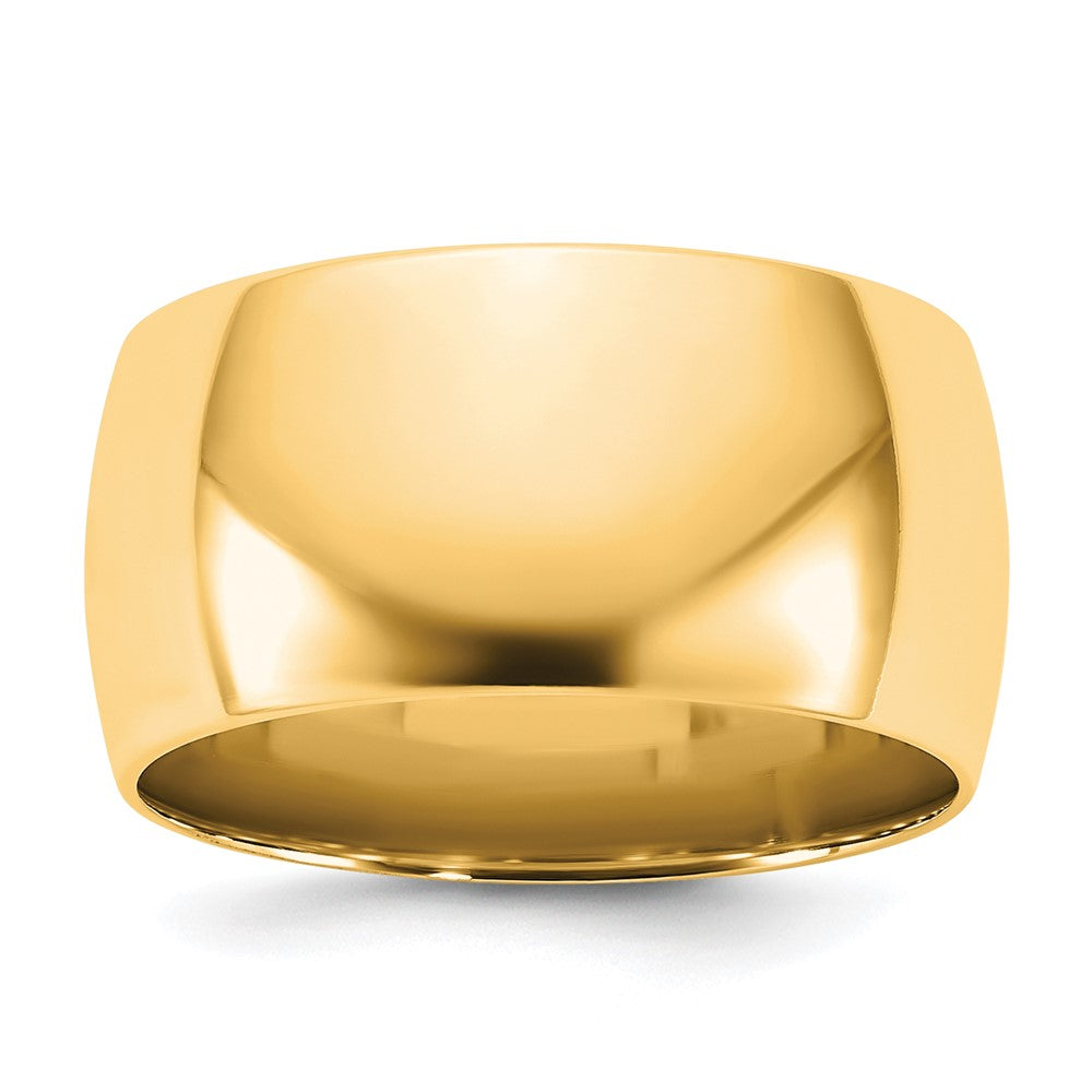 14K Yellow Gold 10mm Comfort Fit Wedding Band, Size 13.5 - Image 1