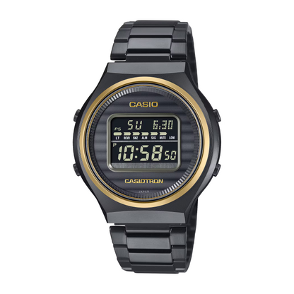 Casio Casiotron Black Gold Stainless Steel Watch 42.7 mm