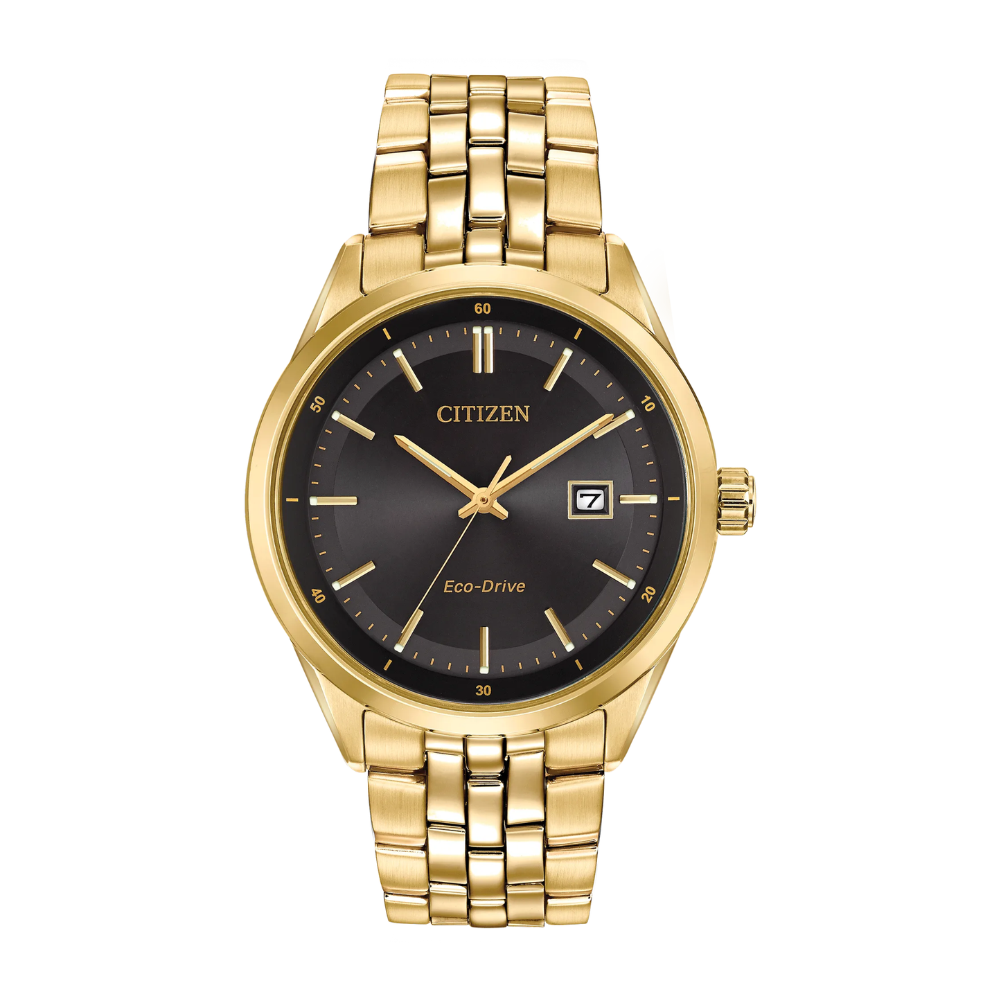 Citizen Addysen Gold-Tone Stainless Steel Black Dial Watch 41 mm