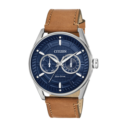 Citizen Sport Casual Brown Leather Blue Dial Watch 42 mm