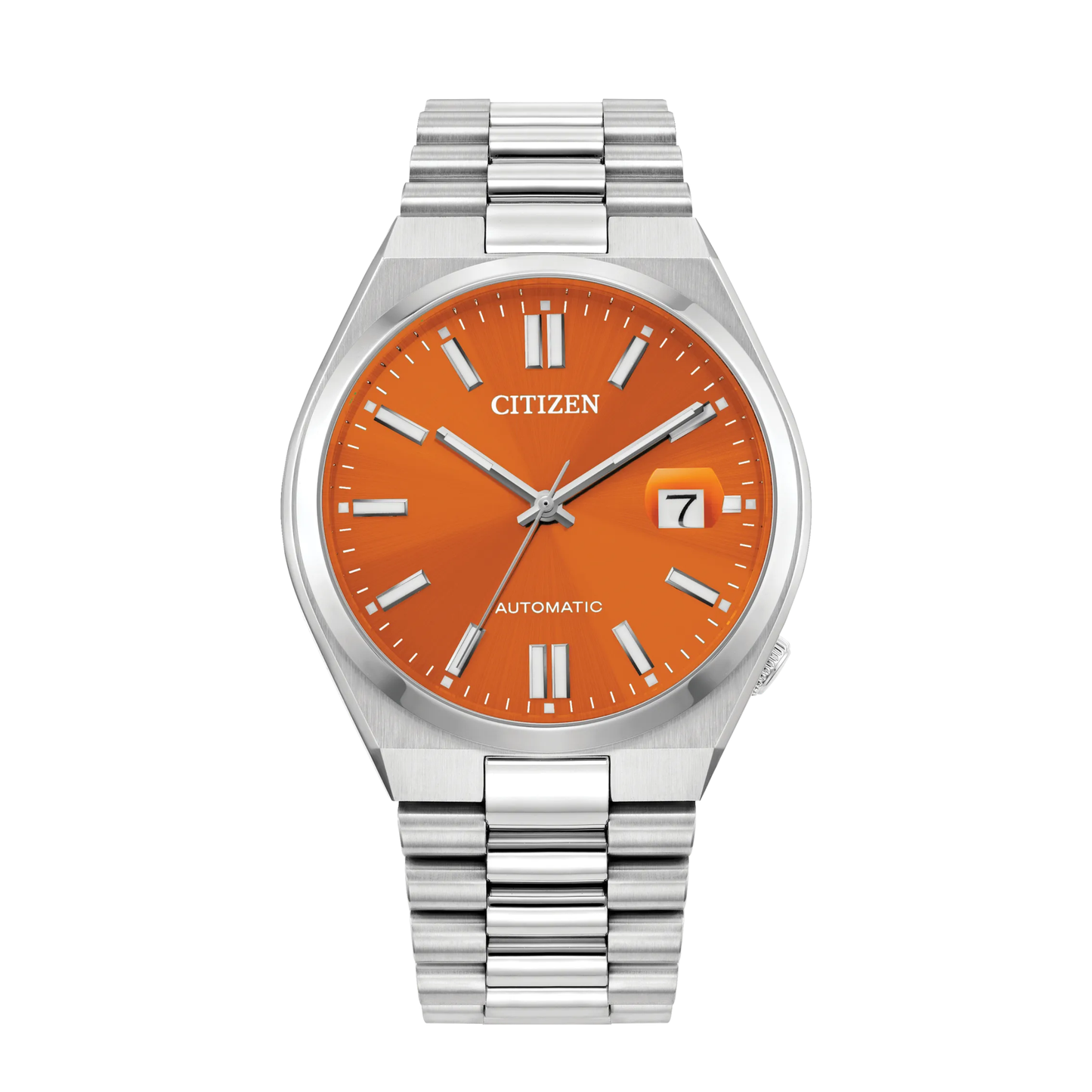 Citizen Tsuyosa Silver Stainless Steel Orange Dial Automatic Watch 40 mm