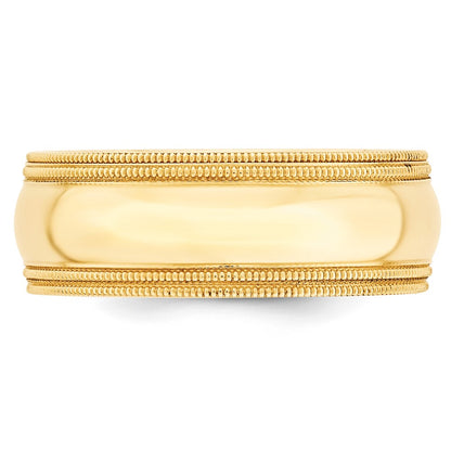 14k Yellow Gold Double Milgrain Comfort Fit Wedding Band, Size 13 - Image 2